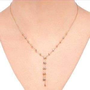 Everlasting Gold Tri-Tone 10k Gold Beaded Necklace